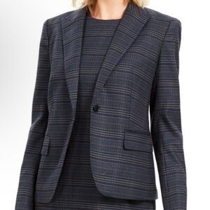 Anne Klein Blue Plaid Blazer Size 4